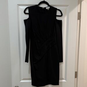 DKNY Black Long Sleeve cut out/Cold Shoulder Dress